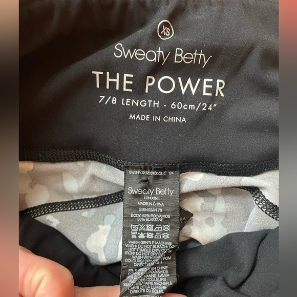 SWEATY BETTY Power Full Length Blue Floral Splash Workout Legging Size XS - Picture 5 of 5